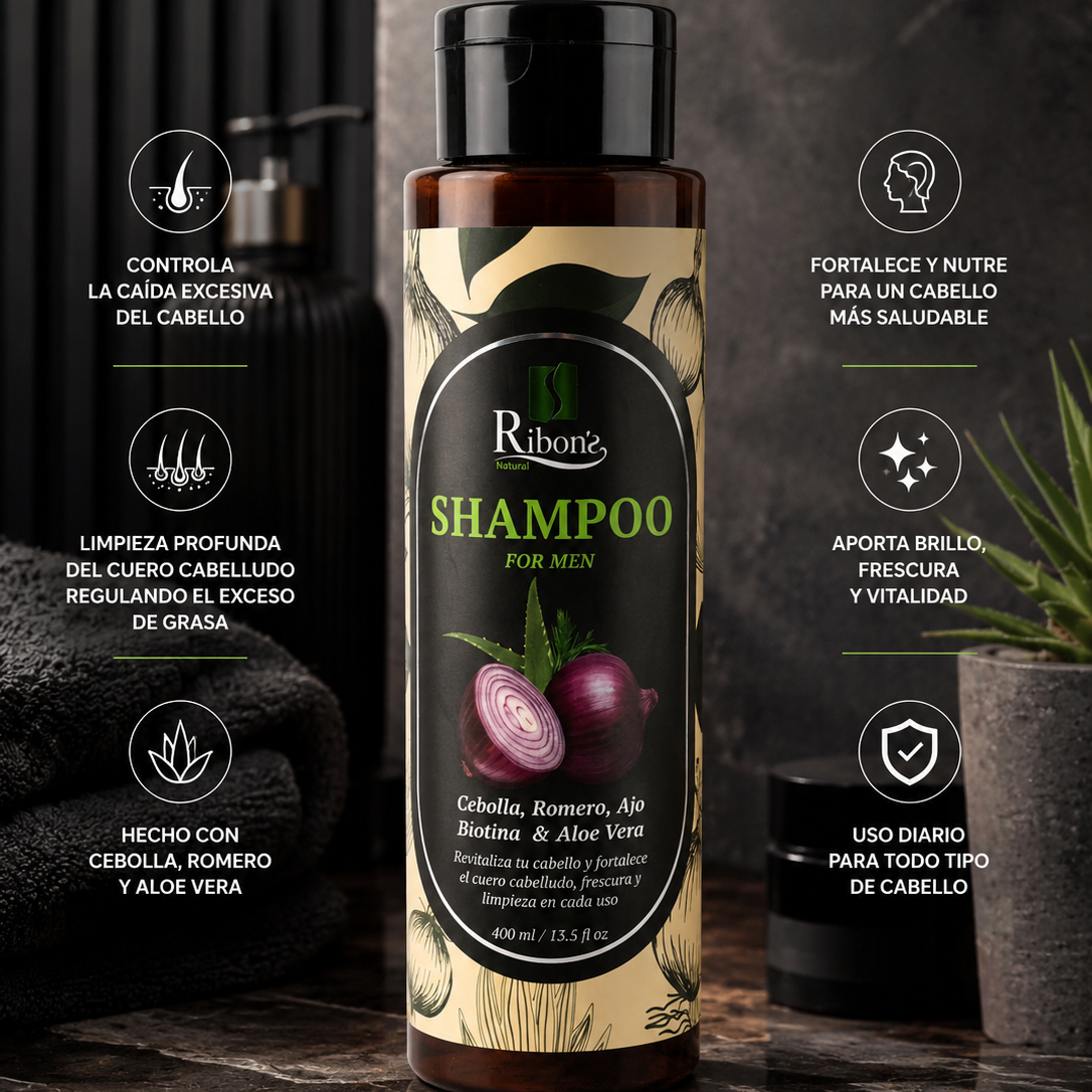 Shampoo control caída de Cebolla – Hombre - 400ml