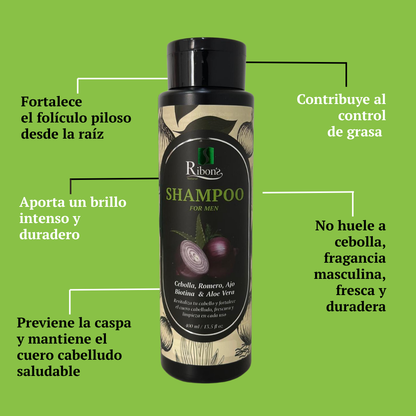 Shampoo Anticaída de Cebolla – Hombre - 400ml